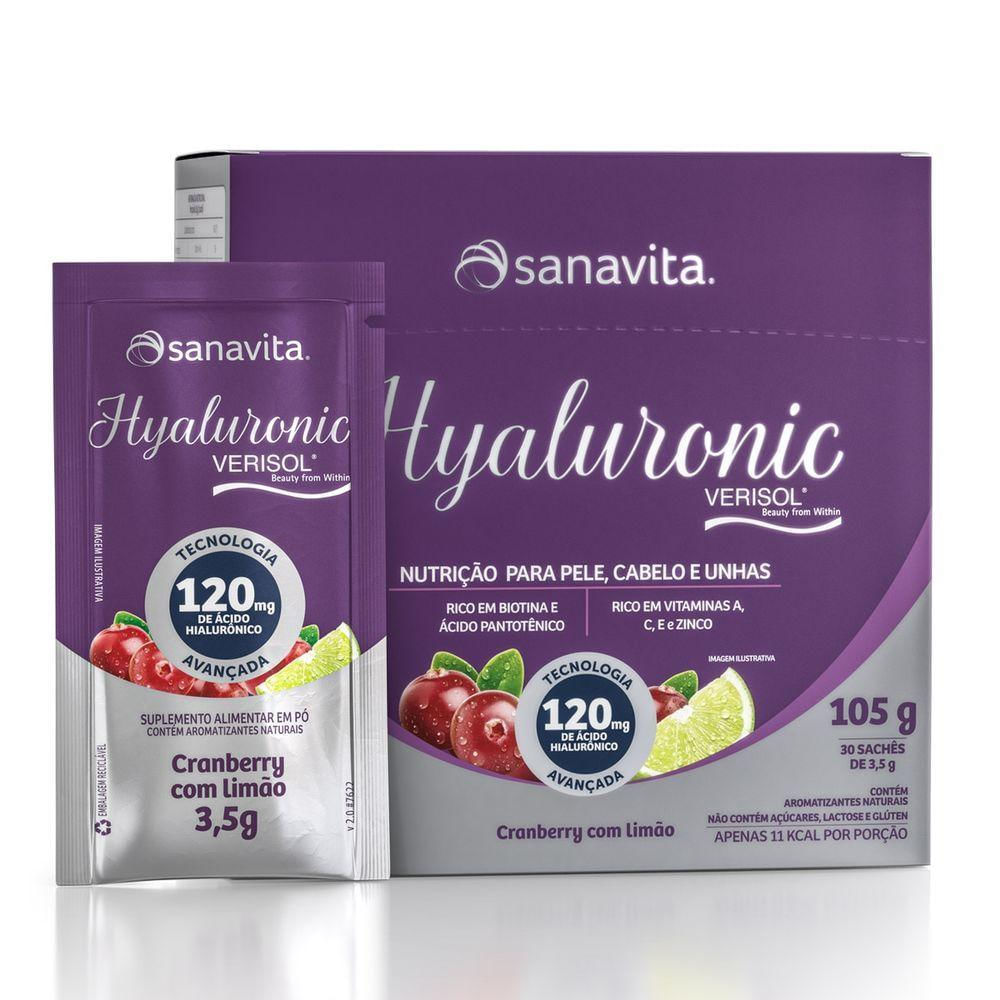 Hyaluronic Verisol 30 Sachês Saúde Para Pele Cranberry