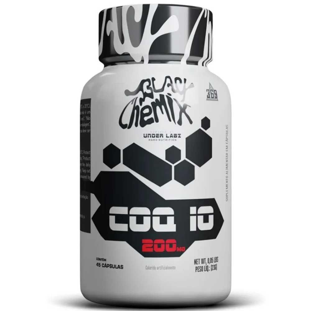Coenzima Q10 Coenzyme Q10 200mg Com 45 Cápsulas Black Chemix