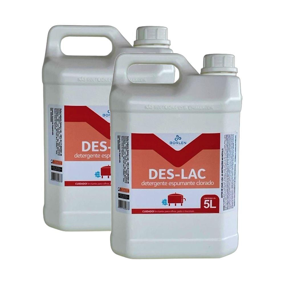 Kit 2 Detergente Espumante Clorado Deslac Concentrado 5L