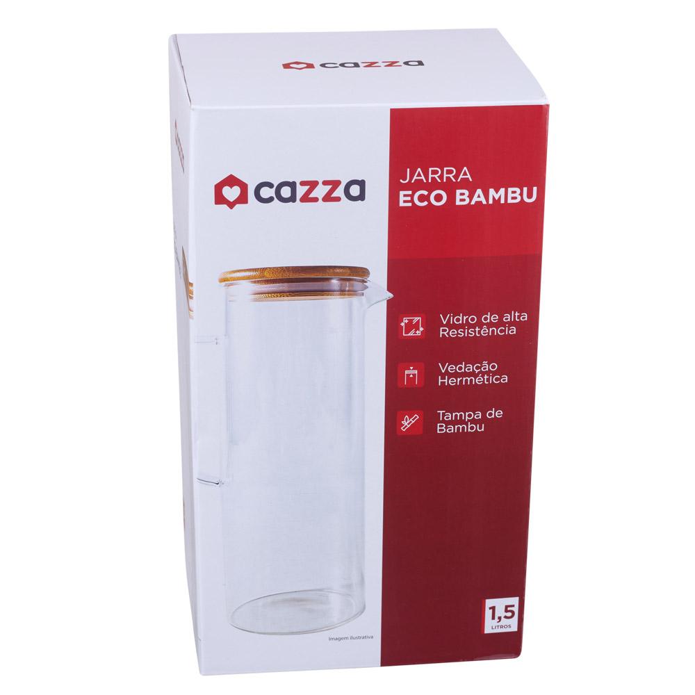 Jarra de Vidro 1.5L Eco com Tampa Bamboo Cazza