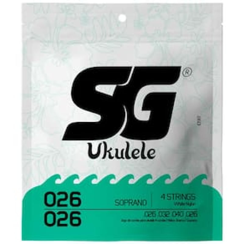 Encordoamento para Ukulele .026 Soprano SG Strings 10981 em Nylon - 4 Cordas