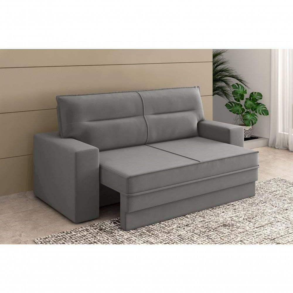 Sofá Mac 1,50m Assento Retrátil/reclinável Suede Cinza - Xflex Sofas