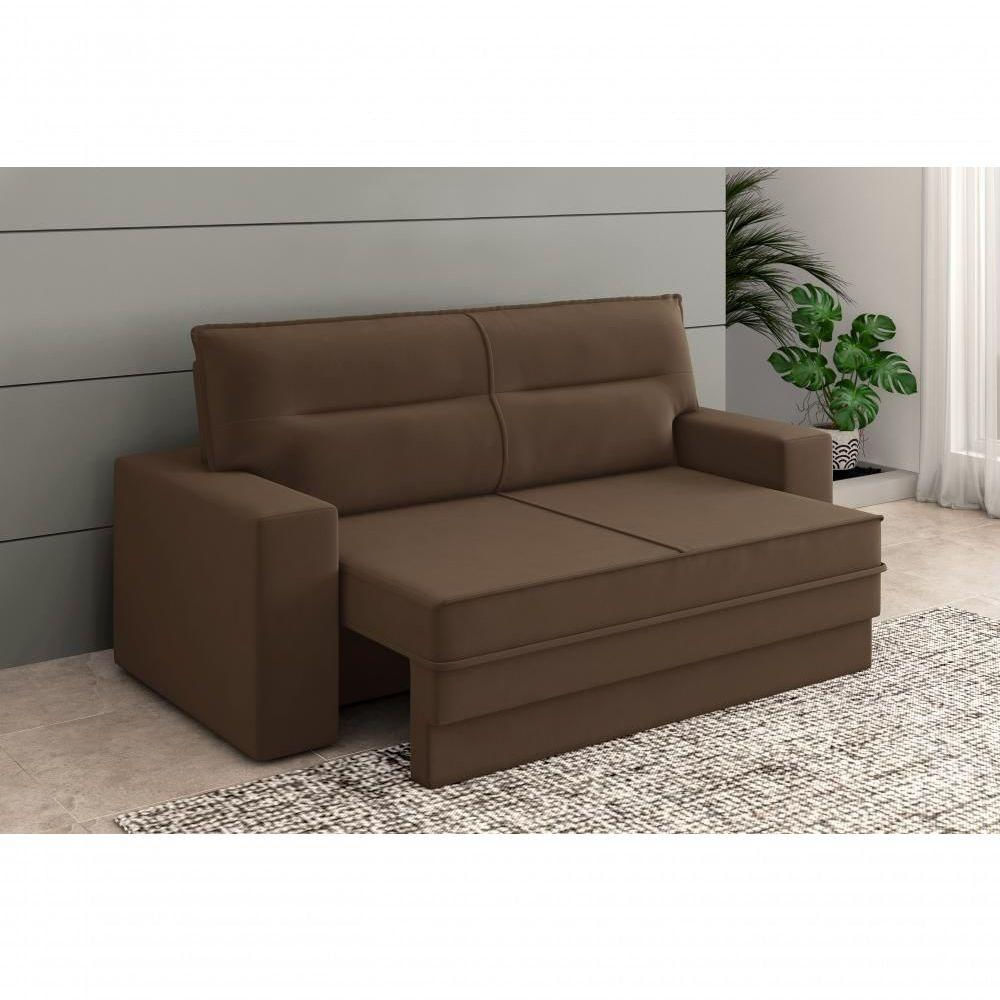Sofá Mac 1,50m Assento Retrátil/reclinável Suede Marrom - Xflex Sofas