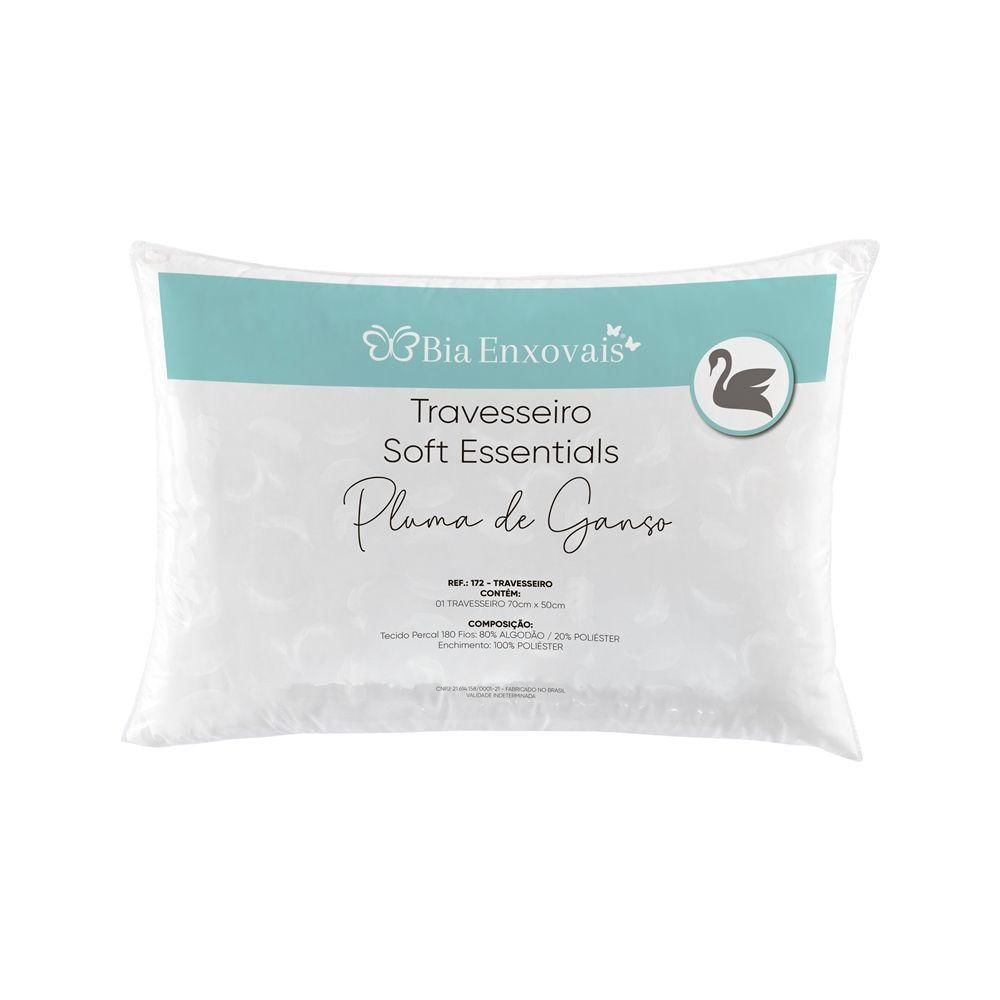 Travesseiro Pluma De Ganso Sintética Soft Essentials 01 Peça - Branco