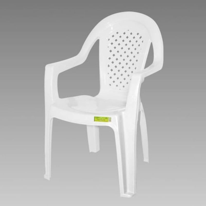 Cadeira de Plástico Isabela TopPlast com Braço Capacidade Até 120KG - Branca