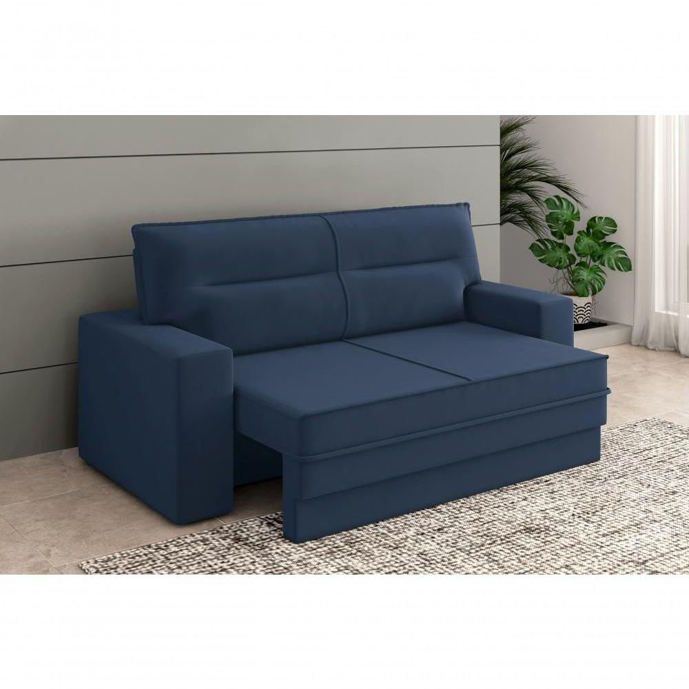 Sofá Mac 1,50m Assento Retrátil/reclinável Suede Azul - Xflex Sofas