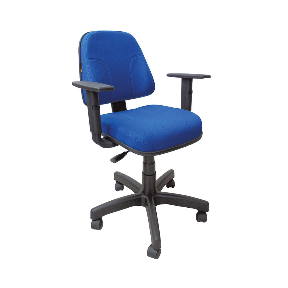 Cadeira de Escritório secretária giratória em tecido com braço - Firenze Azul