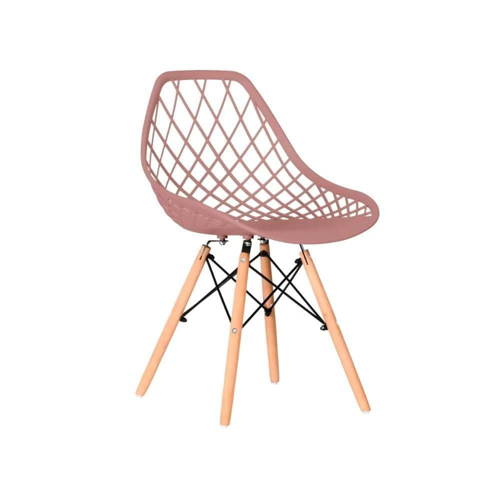 Kit 4 Cadeiras Veneza Design Pp Com Madeira rosê Rosê