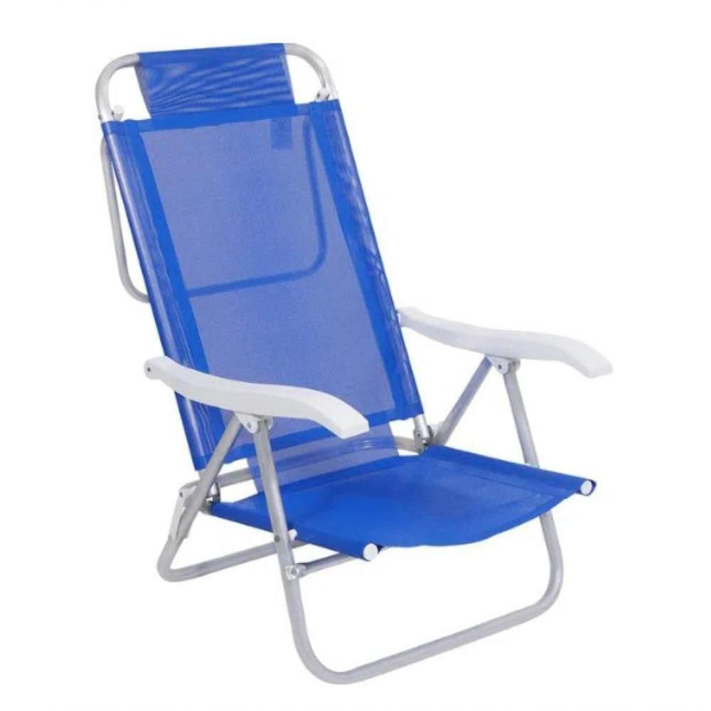 Cadeira Bel Sunny Aluminio Sannet 6 Posicoes Azul Bel