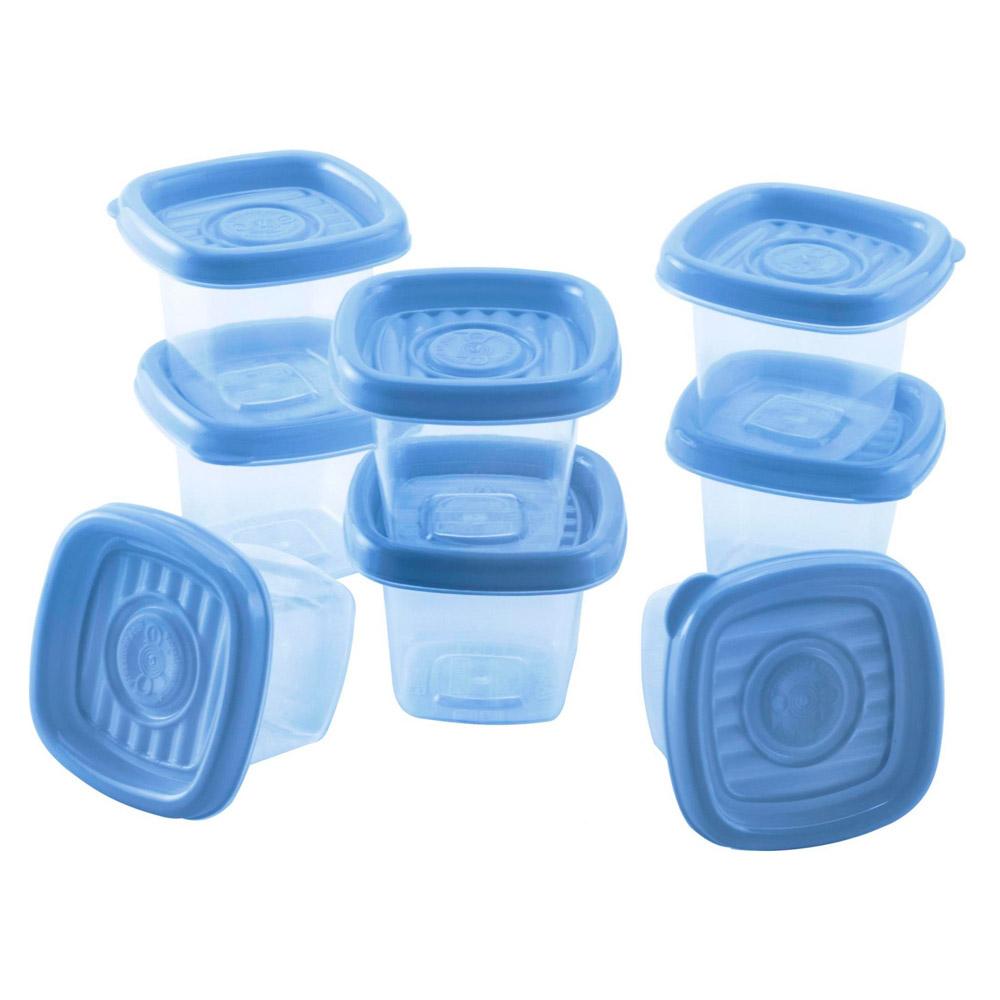 Conjunto 8 Potes Quadrado 70ml Pop Plasútil Azul