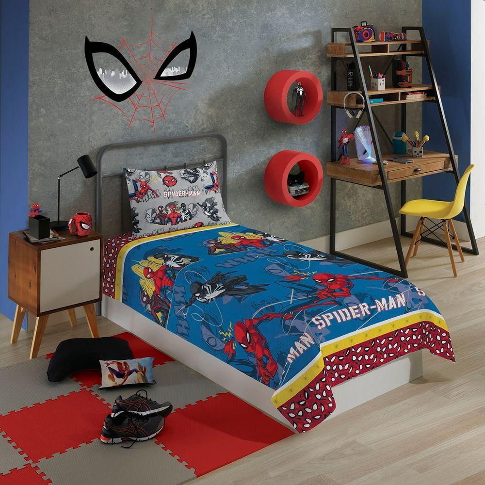 Jogo De Lençol Infantil Homem Aranha Spider Man Solteiro 2 Peças