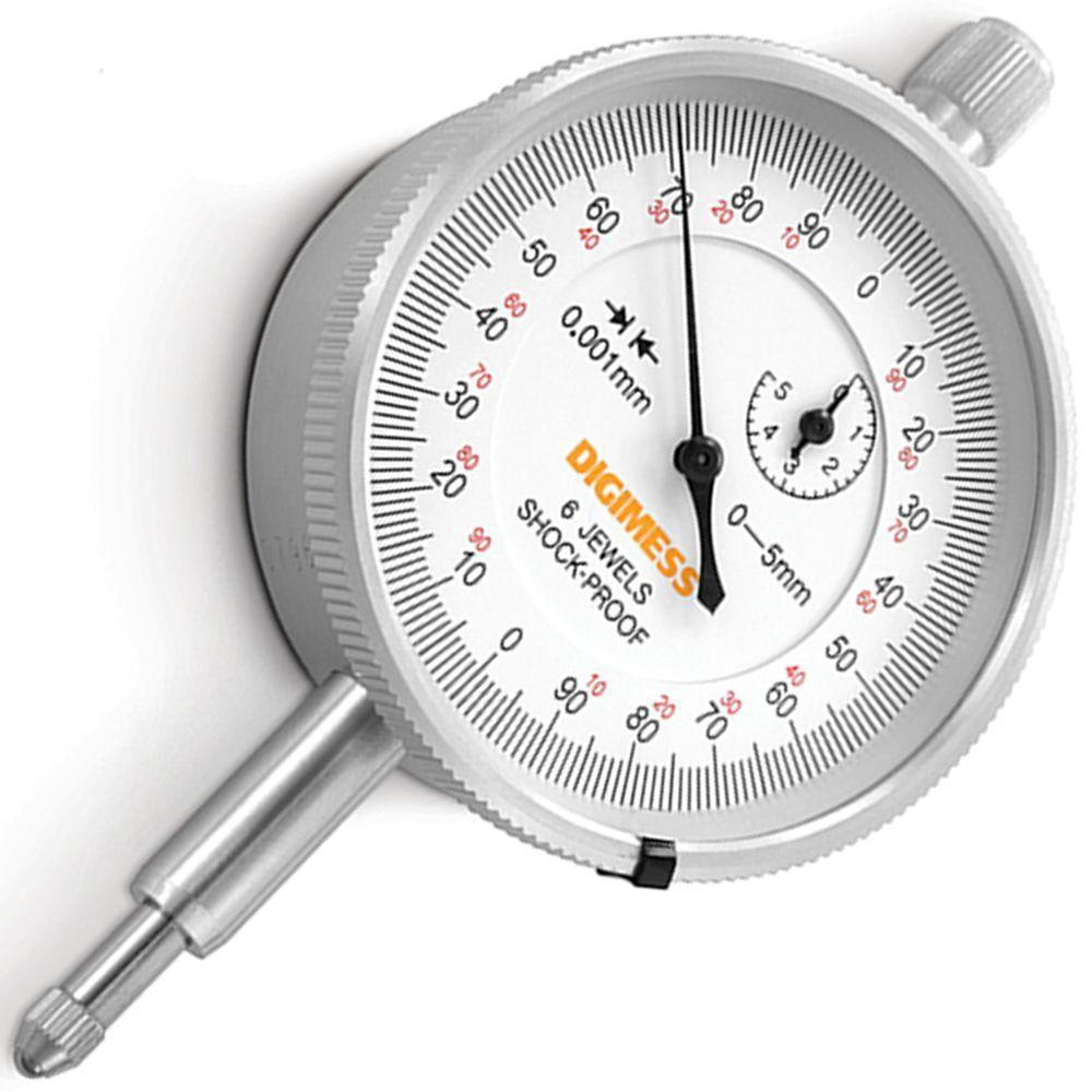 Relógio Comparador - Cap. 0-5mm - Graduação De 0,001mm - Diâmetro Do Mostrador ø58mm Tampa Traseira