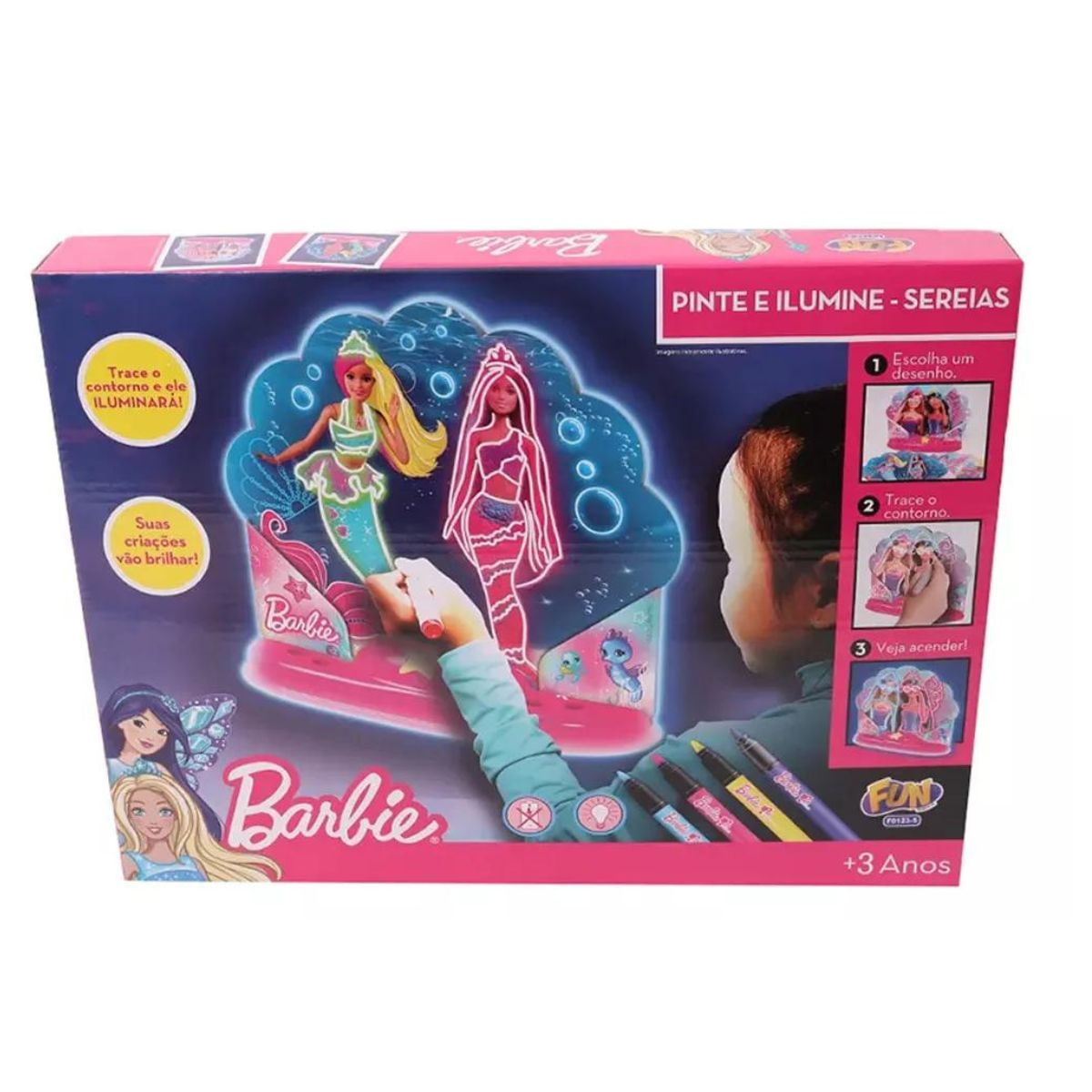 Barbie Pinte E Ilumine Sereias Fun F0123-5