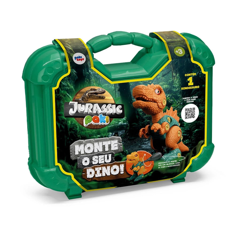 Brinquedo Dinossauro de Montar com Maleta Pakitoys Jurassic UNICA