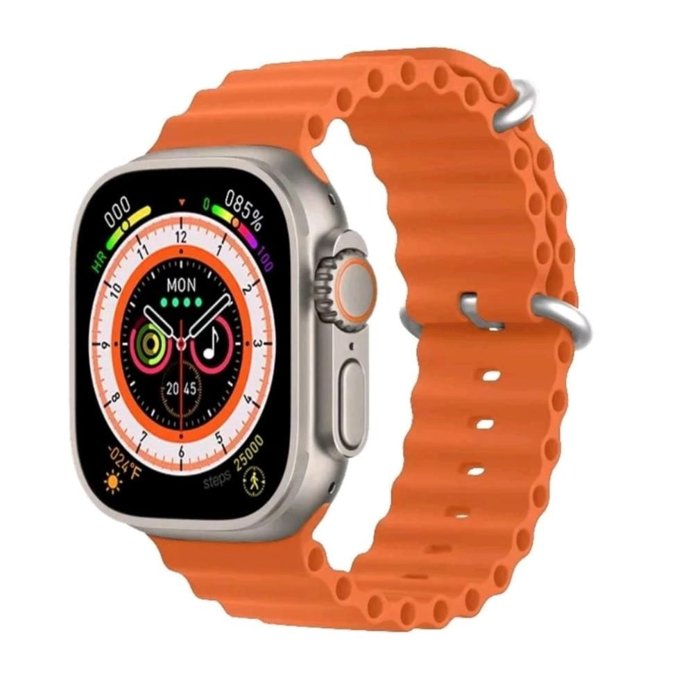 Relógio Digital Smartwatch Watch 8 Ultra 49mm Pulseira Oceano Laranja