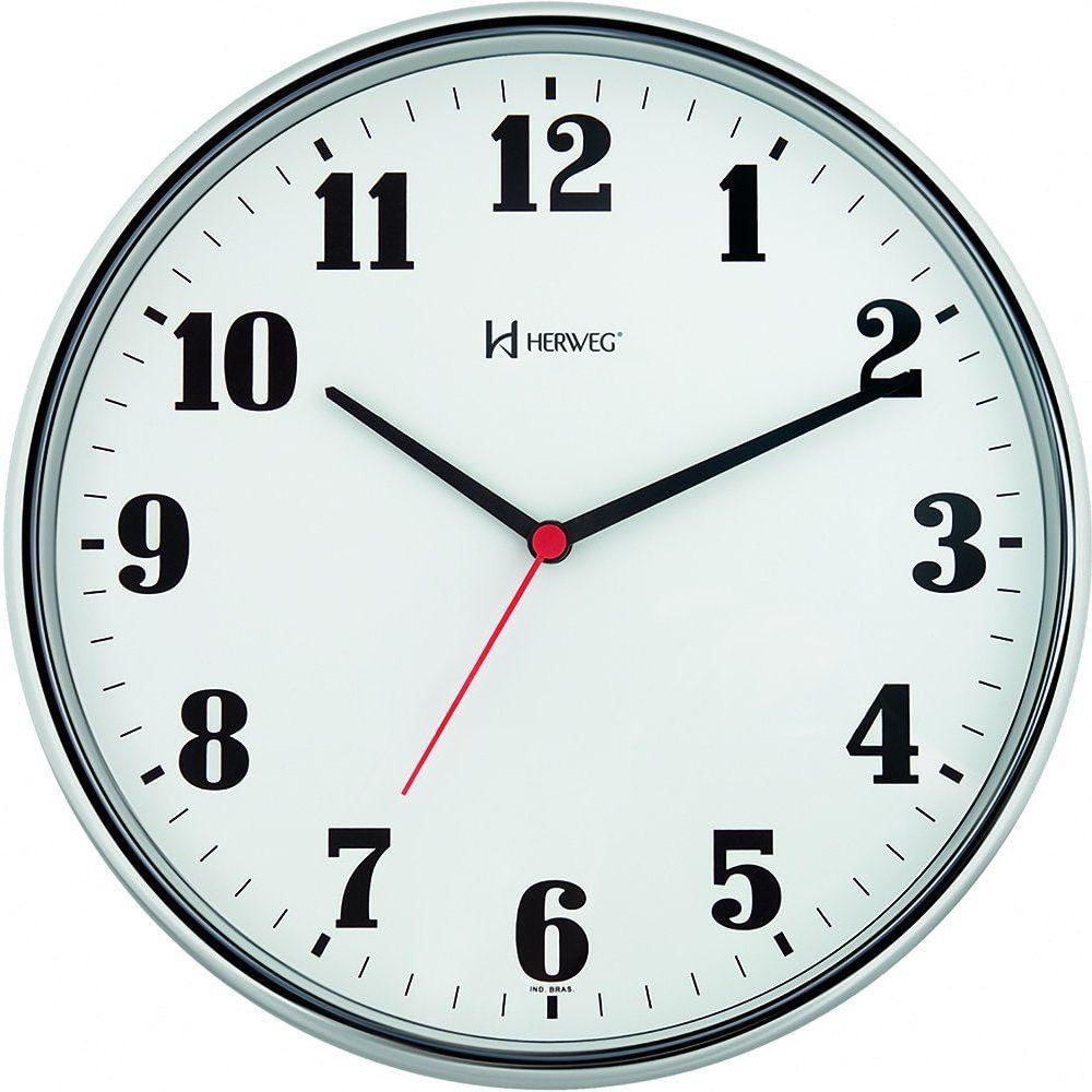 6125 Relógio De Parede 26cm Tic-tac Cromado Herweg Cromado