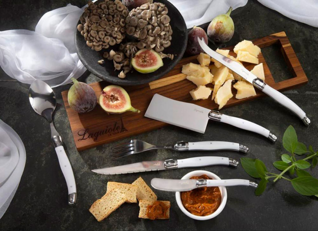Conjunto de 3 facas para queijo ORIGINAL LAGUIOLE LA TOUR Luxo - branco
