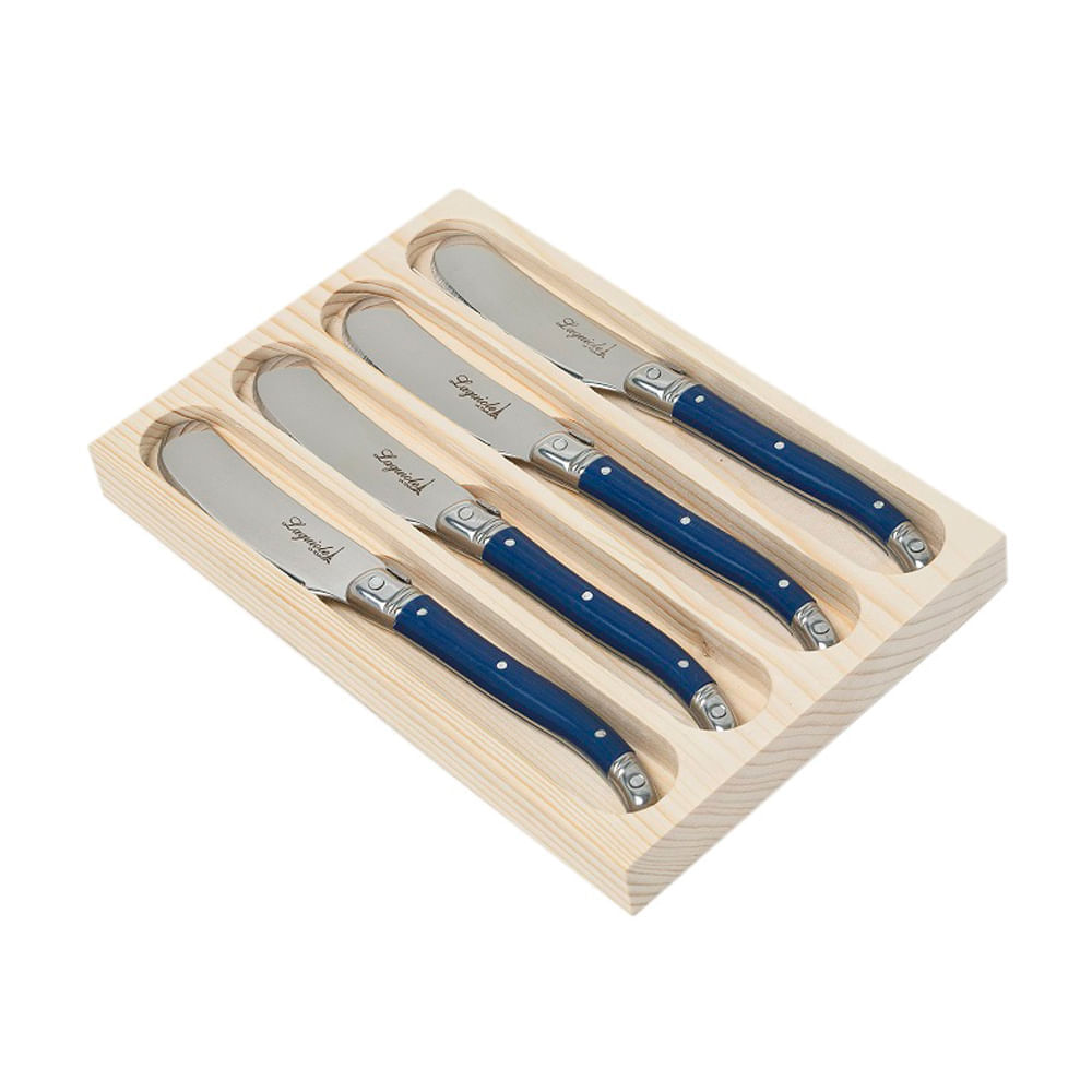 Conjunto de 4 facas para manteiga ORIGINAL LAGUIOLE LA TOUR Luxo - azul