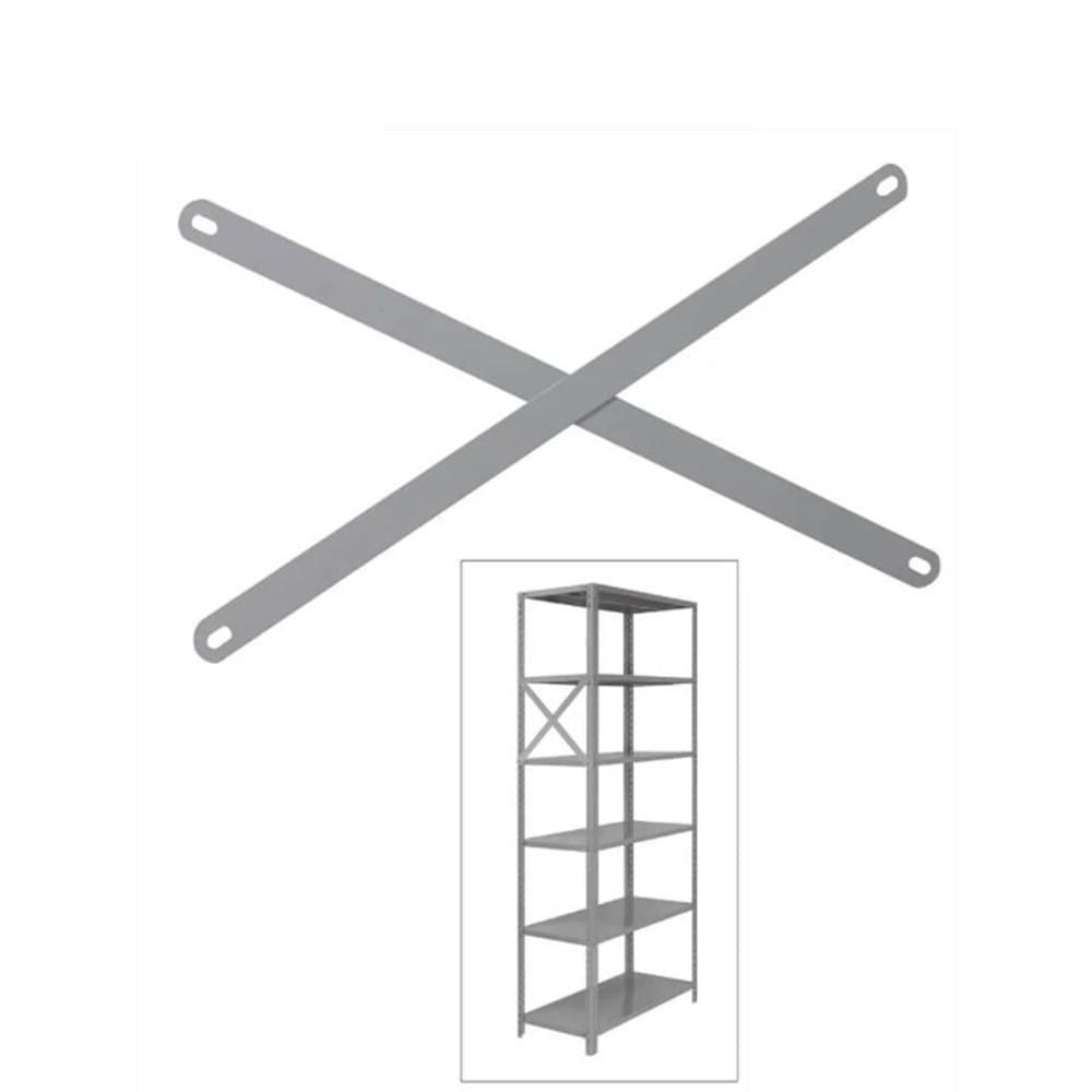 Reforço lateral em "X" para estantes de aço de 58cm - Amapá Cinza
