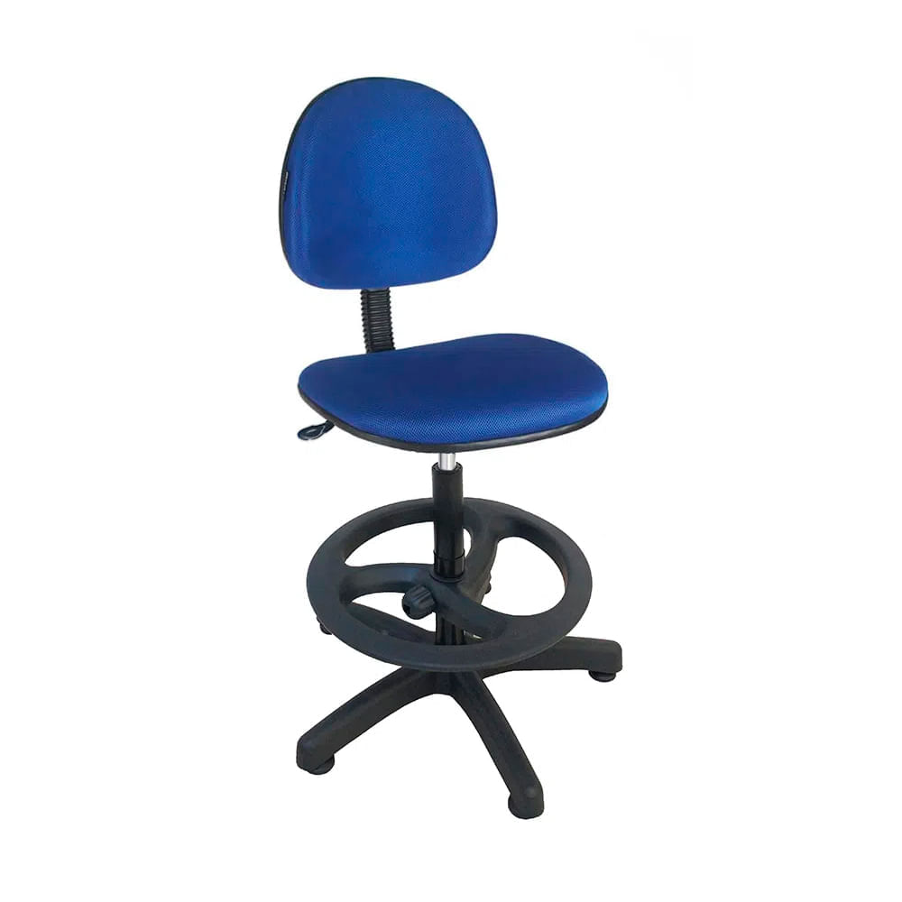 Cadeira Caixa 758 Tecido Base Preta Nylon Azul