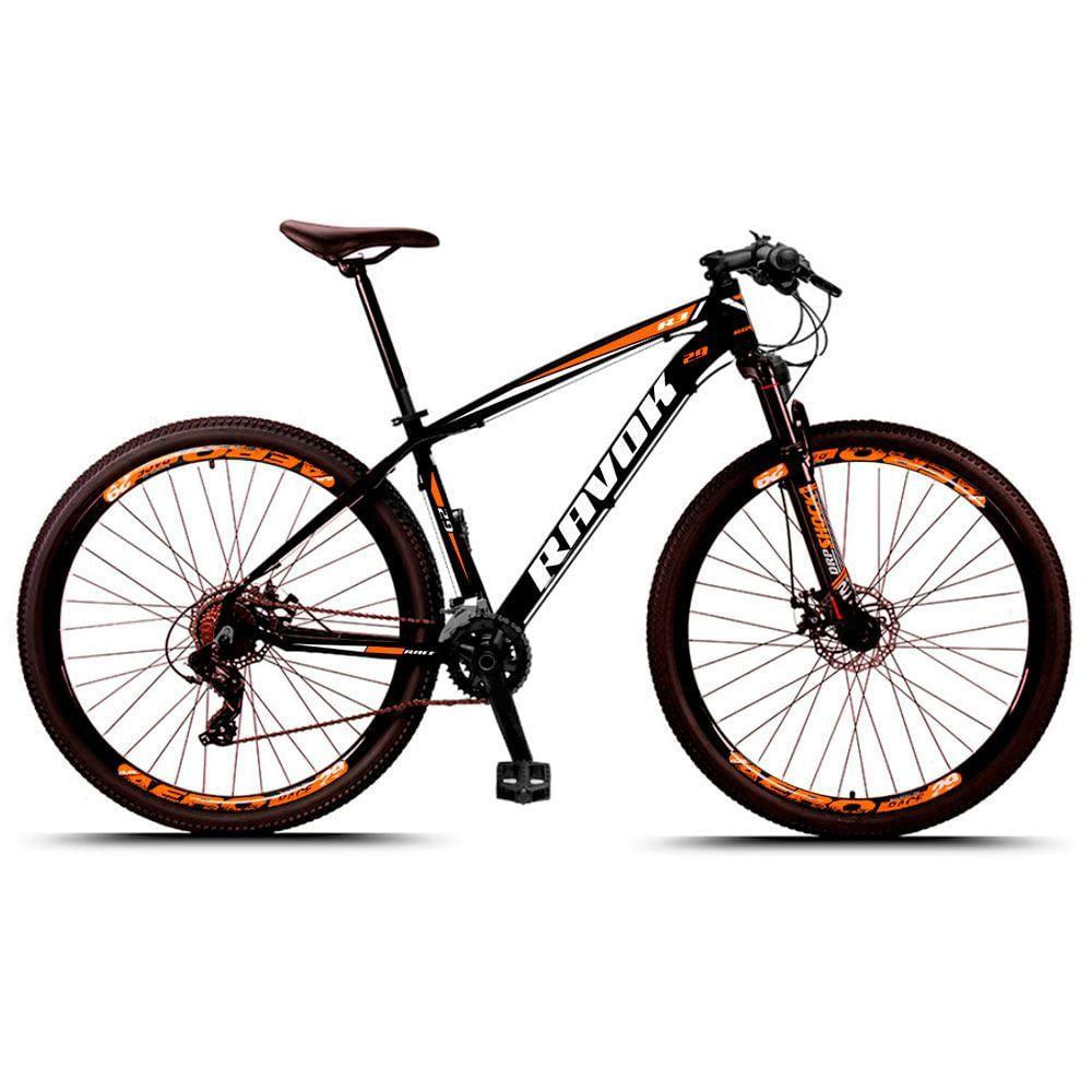 "Bicicleta Mountain Bike 21 Velocidades Alavanca Alumínio Laranja Quadro 15"""