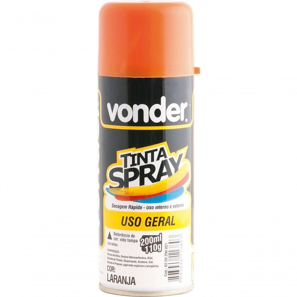 Tinta Spray Laranja 200ml/110g - Vonder