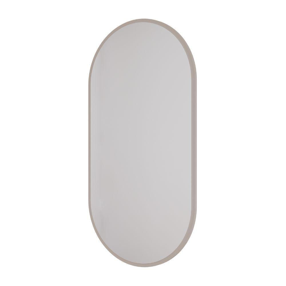 Espelheira Oval Para Sala De Estar 103x53 Cm Jade Cimol Off White Off White
