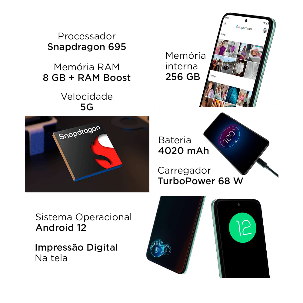 Smartphone Motorola Moto Edge 30 Neo 5G 256GB 8GB RAM Câmera Dupla + Selfie 32MP 6.3”- Black Onix 256GB / Black Onix
