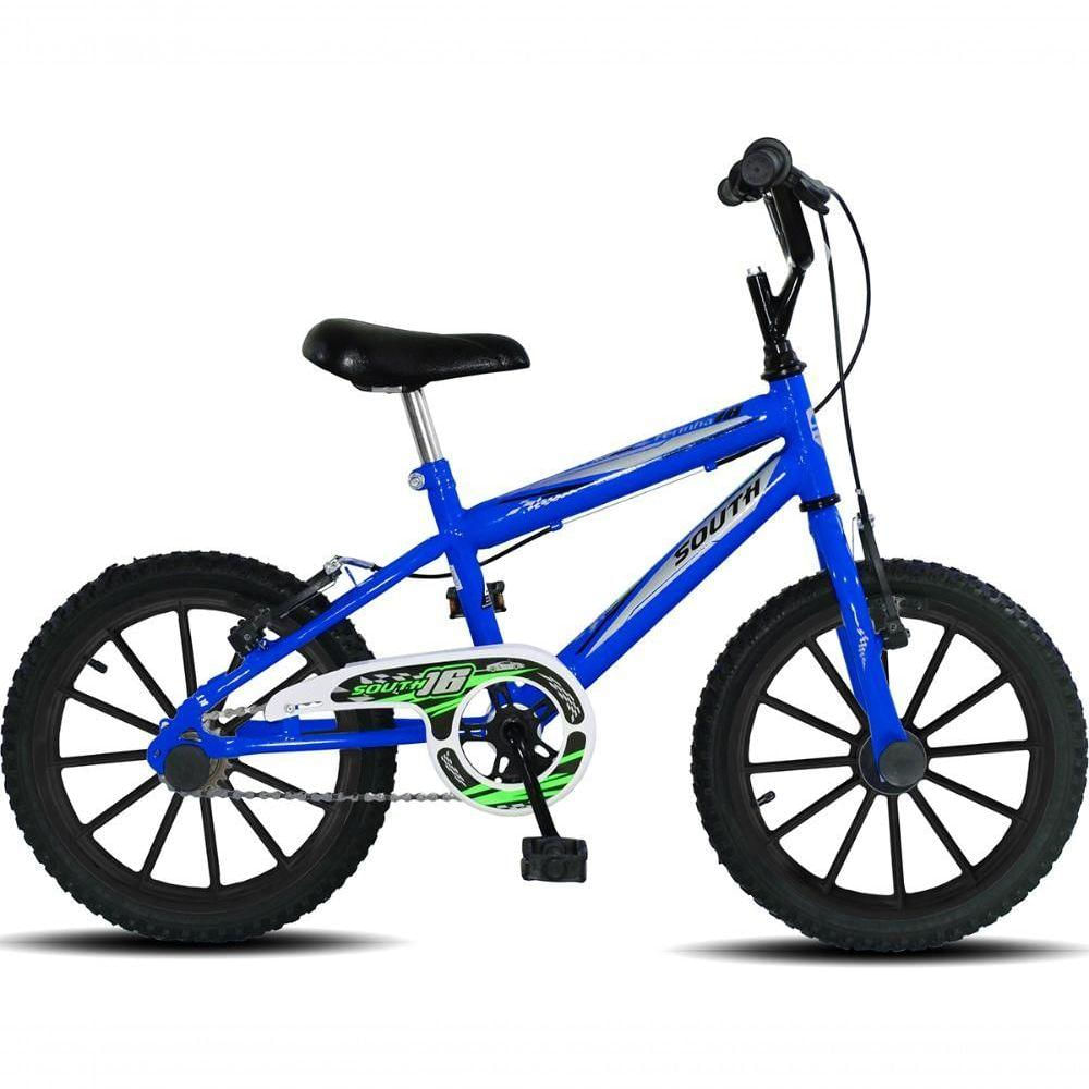 Bicicleta Aro 16 Infantil South Ferinha Para Meninos - Azul Azul