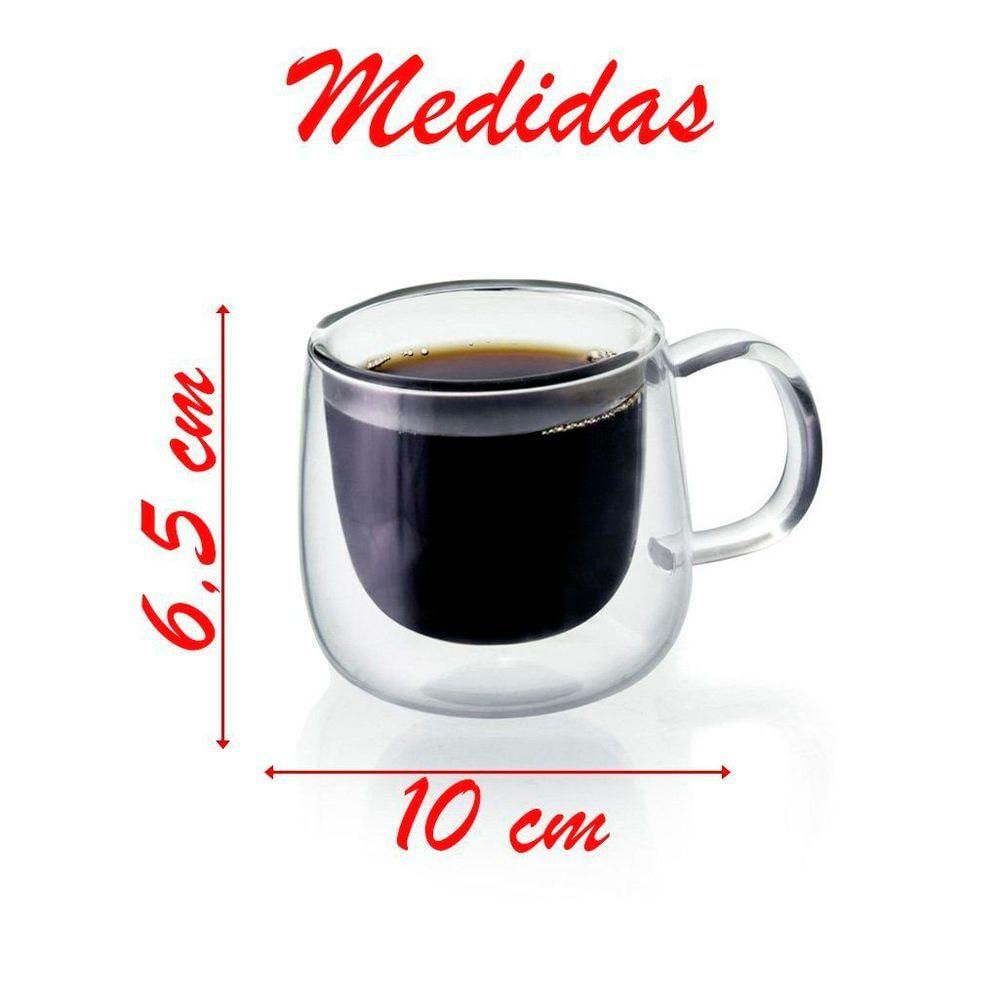 Conjunto De 2 Xícaras Para Café Parede Dupla 80ml