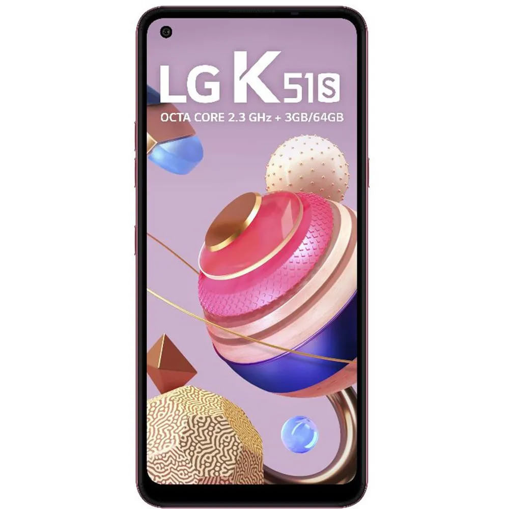 """Smartphone LG K51S Dual Chip Android 9.0 Pie 6.55"""" Octa Core 64GB 4G Câmera 32MP+5MP+2MP+2MP - Vermelho"""