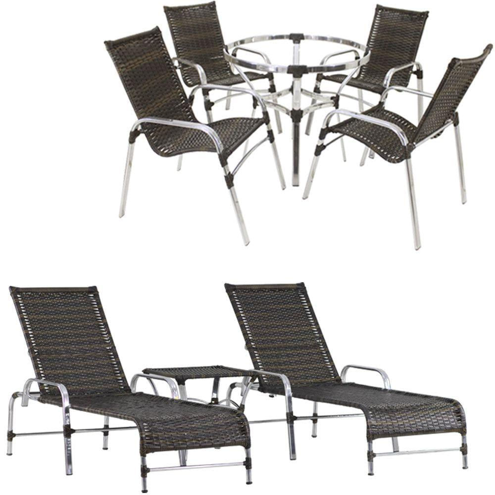 4 Cadeiras E Mesa 2 Espreguiçadeiras E Mesa Trama Original Pedra Ferro