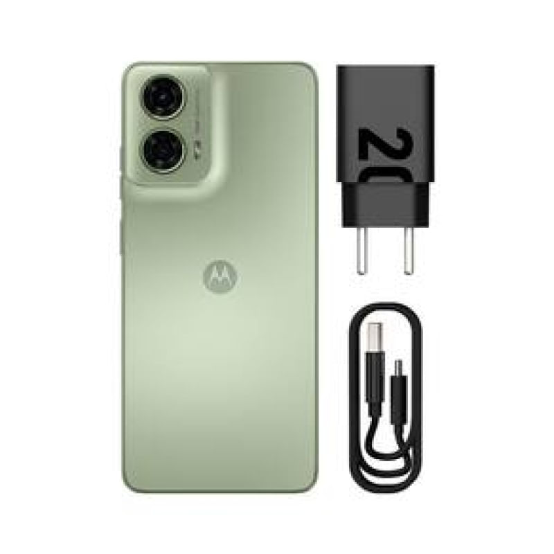 Smartphone Motorola Moto G24 Verde 128GB, 4GB RAM, Tela de 6.6", Câmera Traseira Dupla, Áudio Dolby Atmos, Android 14 e Processador Octa-core