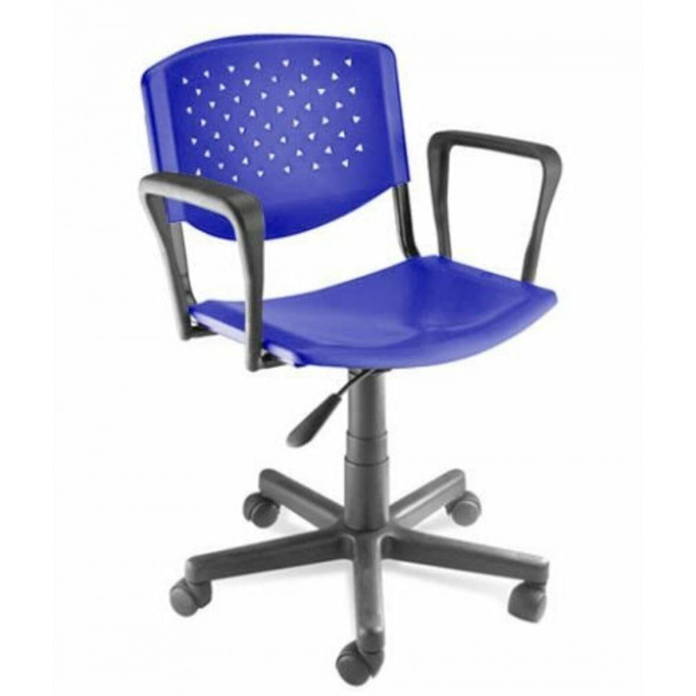 Cadeira Giratória Com Braços Linha Polipropileno Atenas Azul
