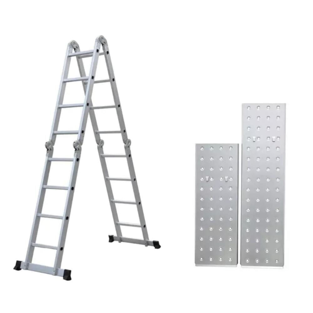 Escada De Aluminio Articulada 4x4 16 Degraus C/plataforma