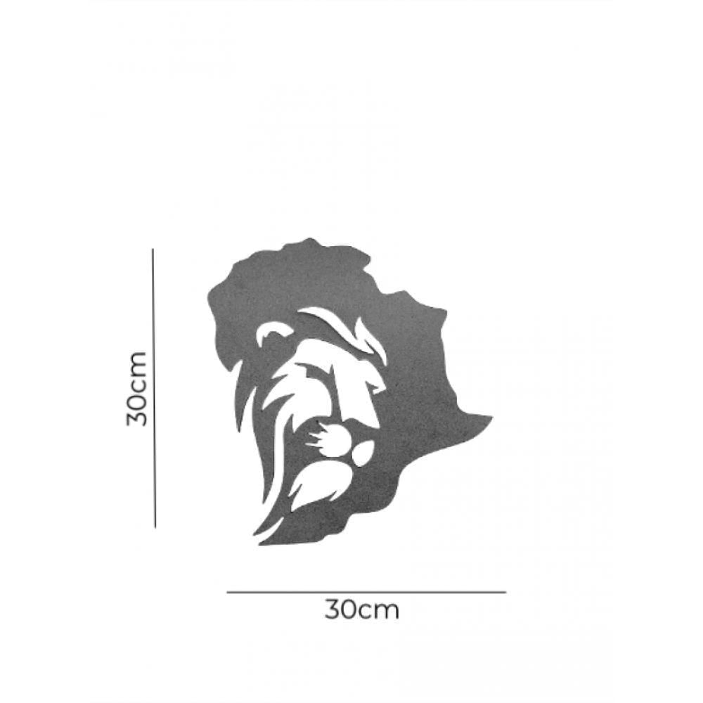 Quadro Decorativo Leão Branco Em Mdf [f031]