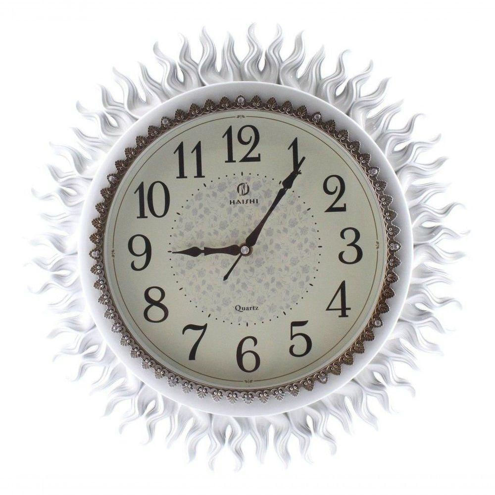 Relógio De Parede Místico Solar Oriental 45cm Branco