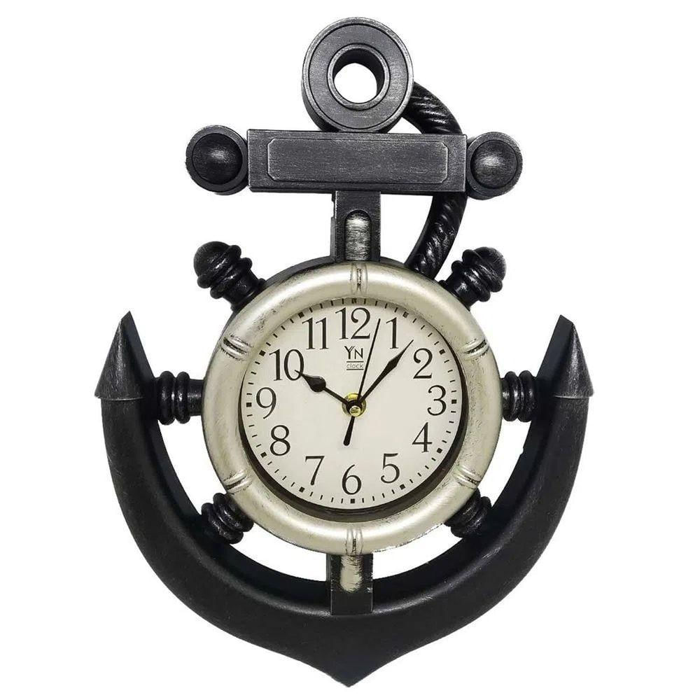 Relógio De Parede Timão Ancora Decoração Retro Marinheiro