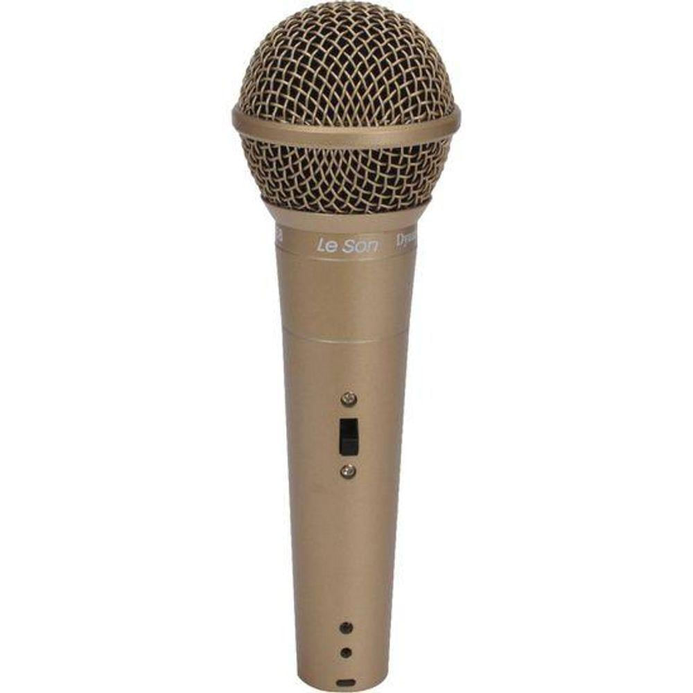 Microfone De Mão Leson Ls58 Dinâmico Champanhe [f002]