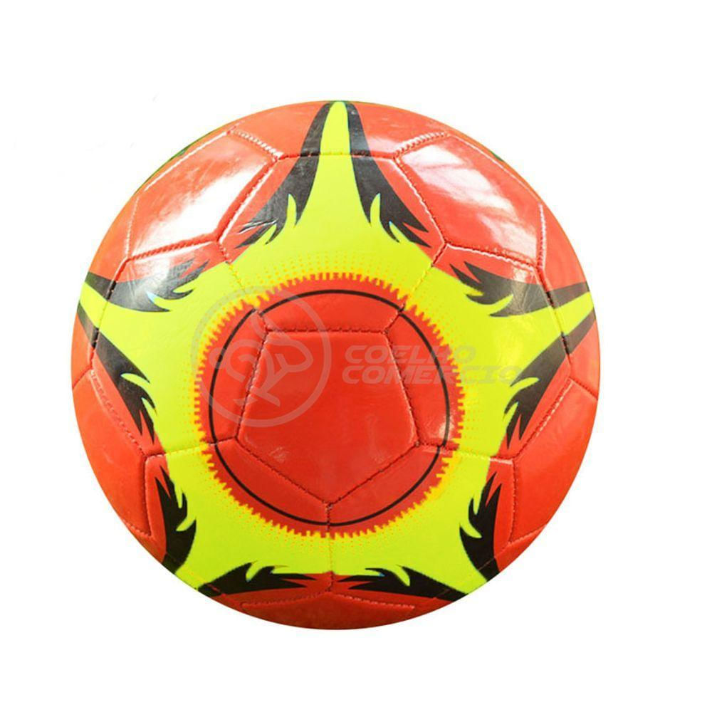 Mini Bola De Futebol Couro Sintético Cor:Vermelho