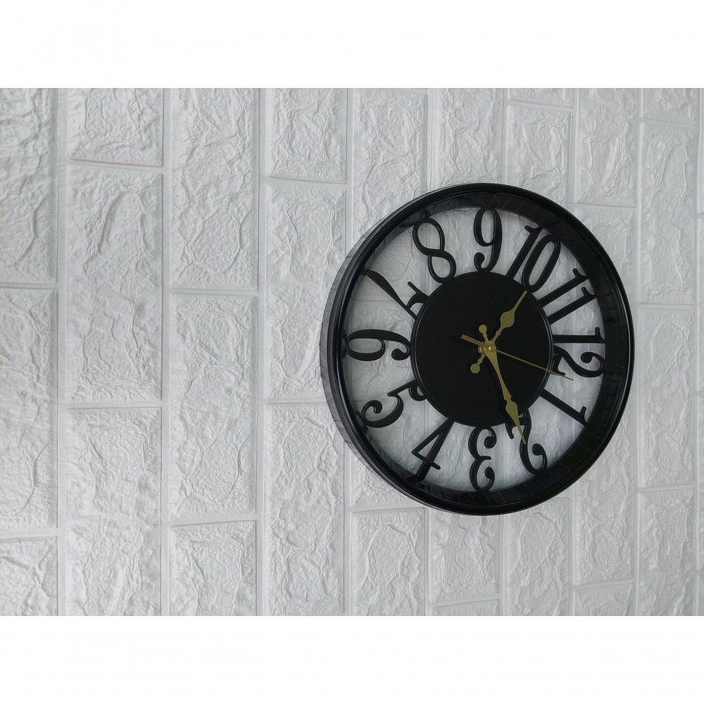 Relógio De Parede Minimalista Decorativo Preto 30,5cm Vazado