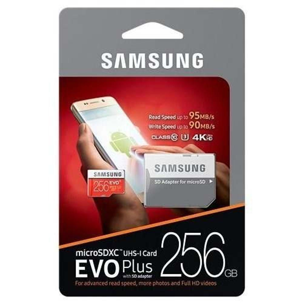 Cartão Samsung 256gb Evo Plus Class 10 U3 With Adapter