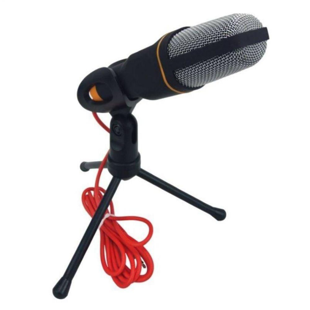 Microfone Condensador Profissional Com Tripé P2