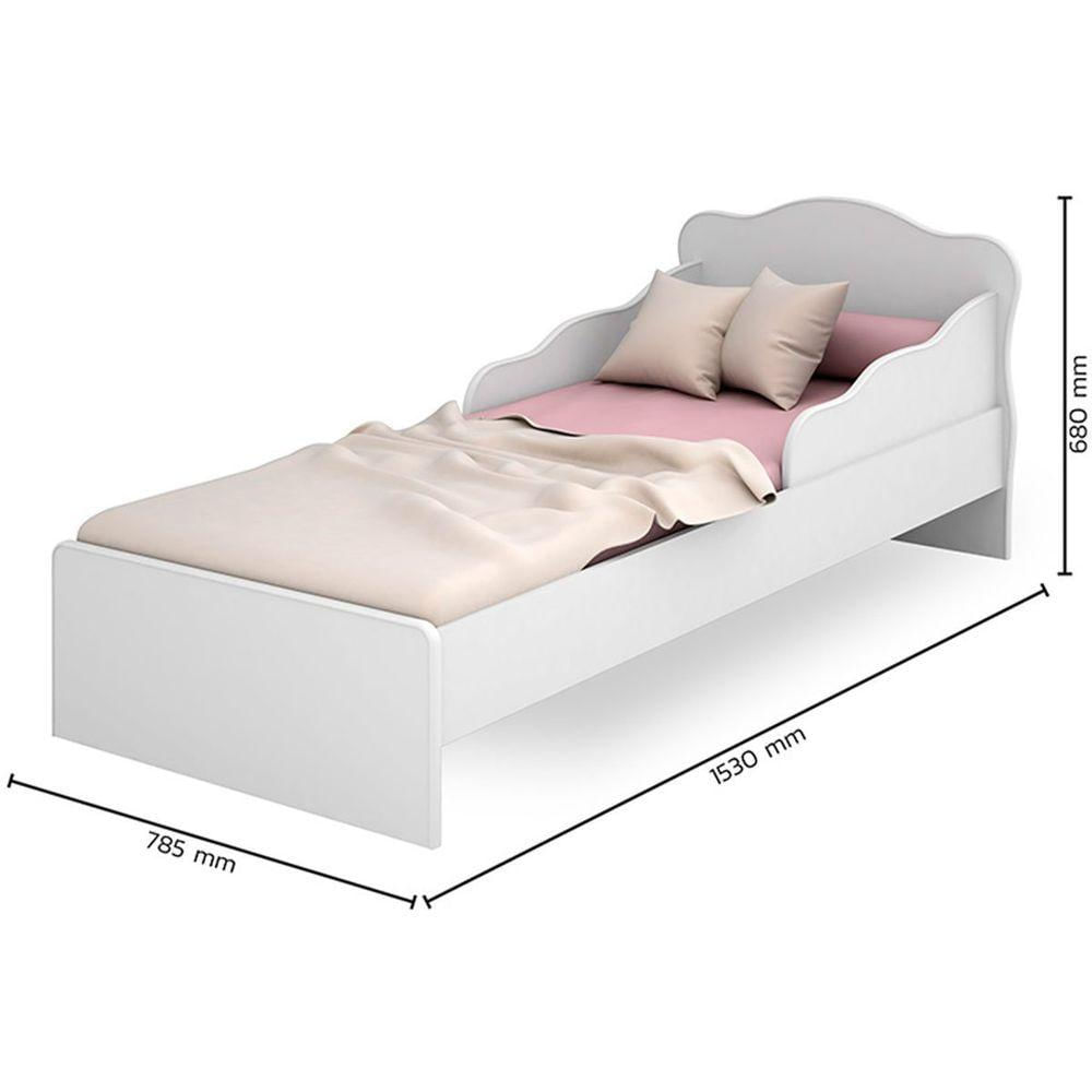 Mini-cama Infantil Doce Mel Com Proteção Lateral Branco