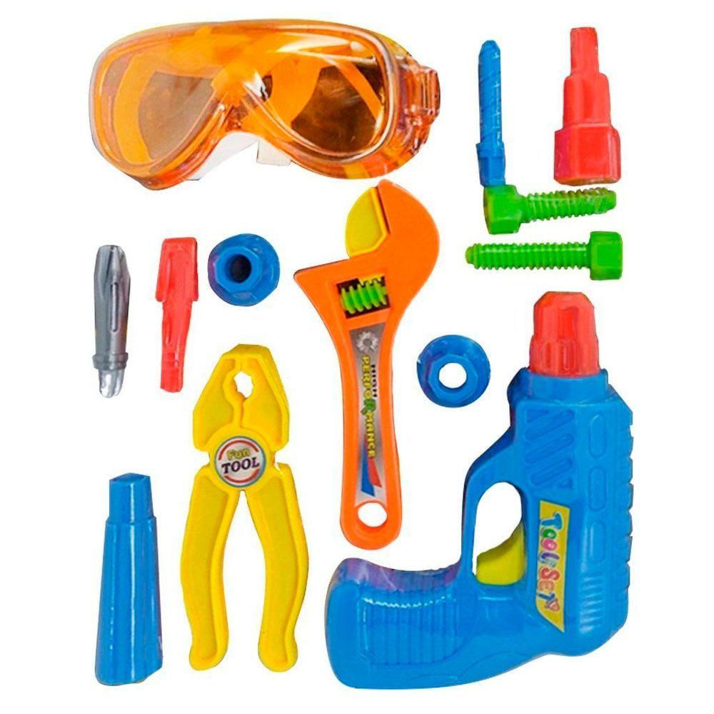 Kit Brinquedo Ferramentas Infantil Construtor Engenheiro 14 Peças