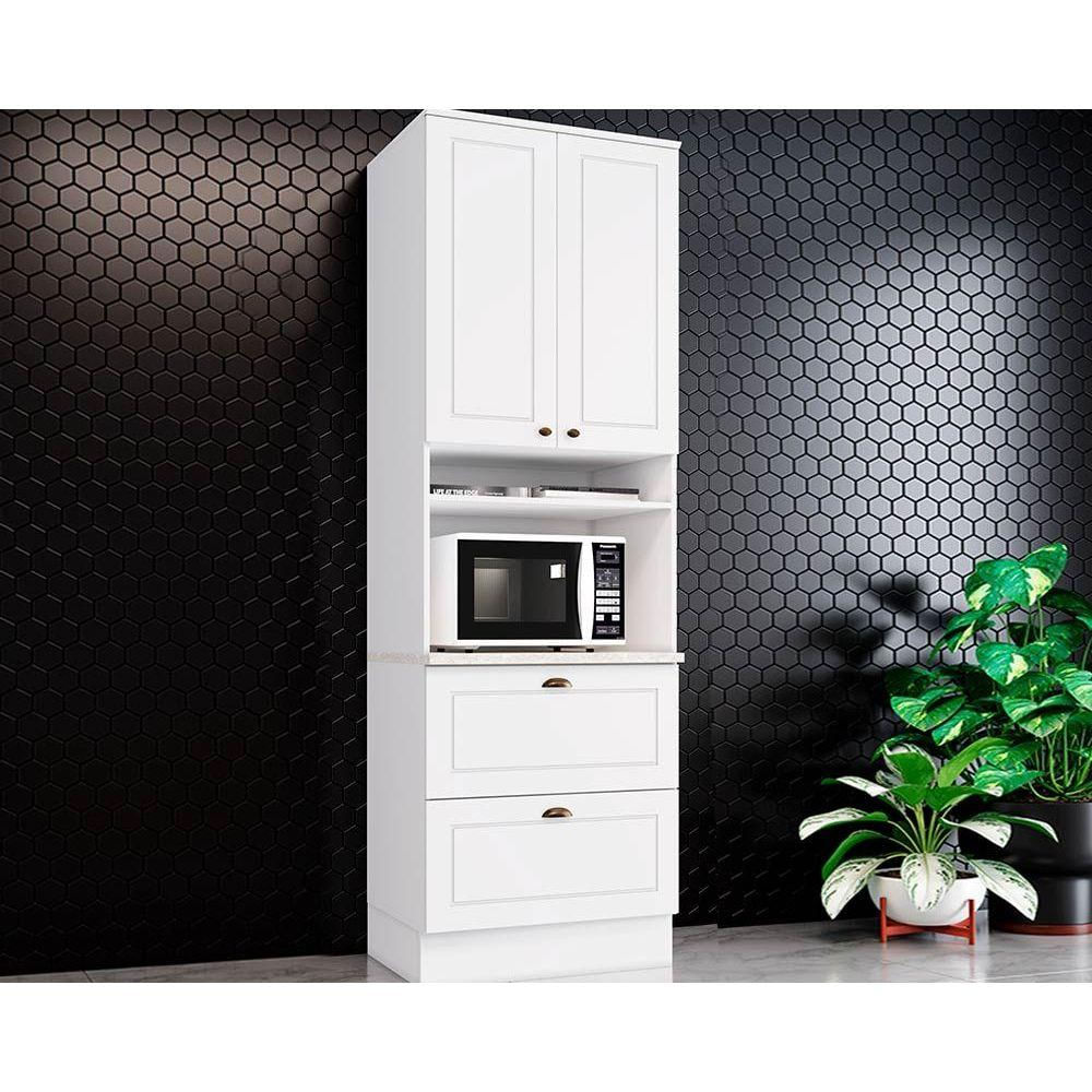 Paneleiro de Cozinha Americana c/1 Forno e 3 Portas c/1Basculante 71x220cm Branco - Henn