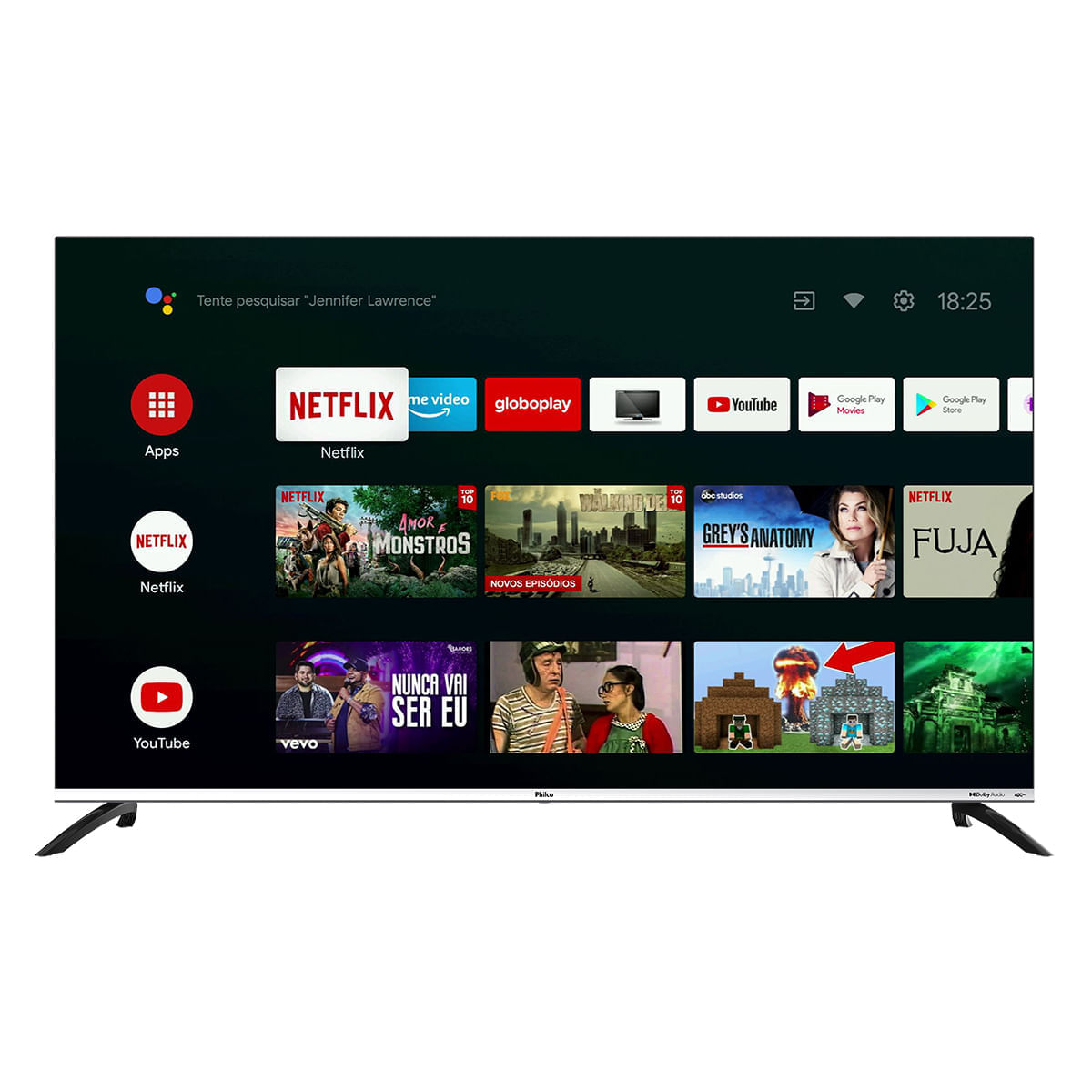 Smart TV 55” Philco PTV55M8GAGCMBL Android TV 4K QLED Bivolt