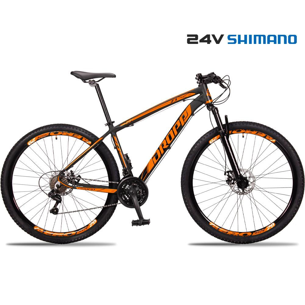 Bicicleta  29 Dropp Z3 Shimano TZ 24 Vel Freio a Disco MTB Alumínio 21 / Preto+laranja