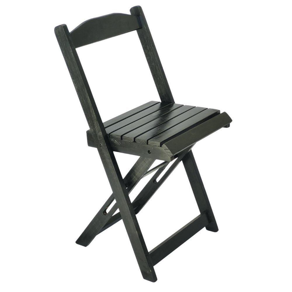 Cadeira Dobrável Retrátil De Madeira Preto