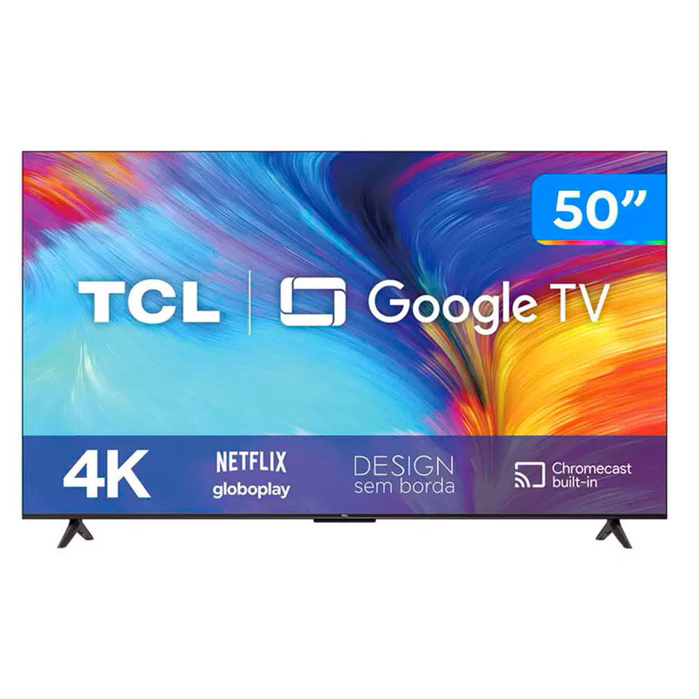 TV TCL 50 Polegadas 201D P635 LED Full HD 4K Google TV Bluetooth Wifi Preto